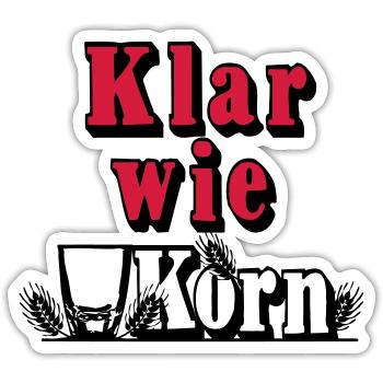 Korn , Party , Weizenkorn ,Klar wie Korn (25) - Sticker Größe S (10 x 10 cm) - Mattweiß - Vorne