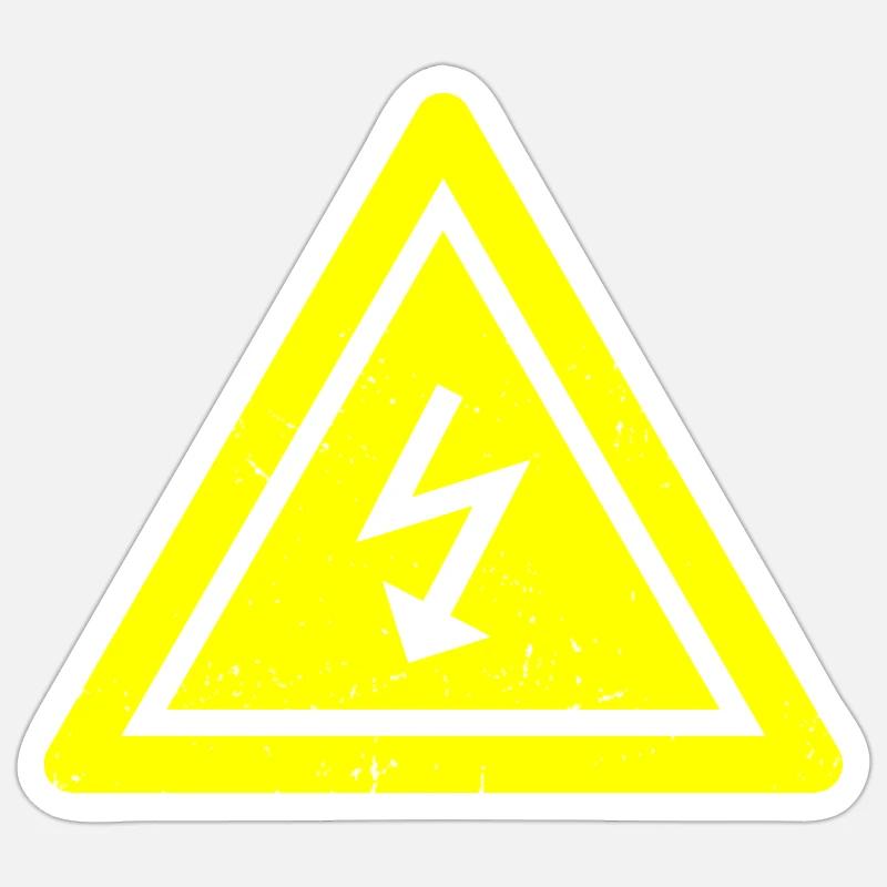 Electricians and electronics technicians saying caution electricity Sticker size S (10 x 10 cm)