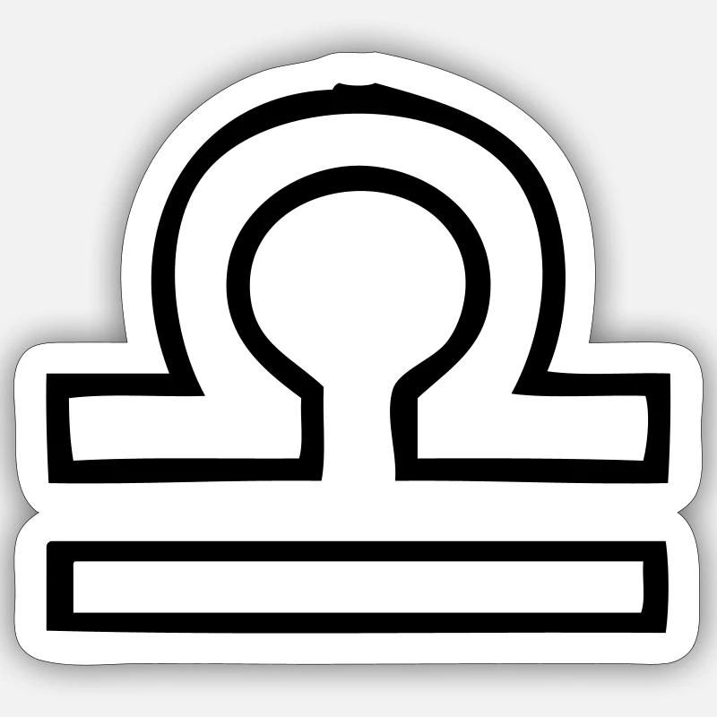 Waage Sternzeichen - Sticker Größe S (10 x 10 cm) - Mattweiß