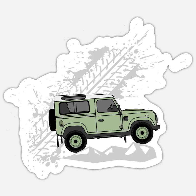 Defender 90 Splash - Sticker size S (10 x 10 cm) - white matte
