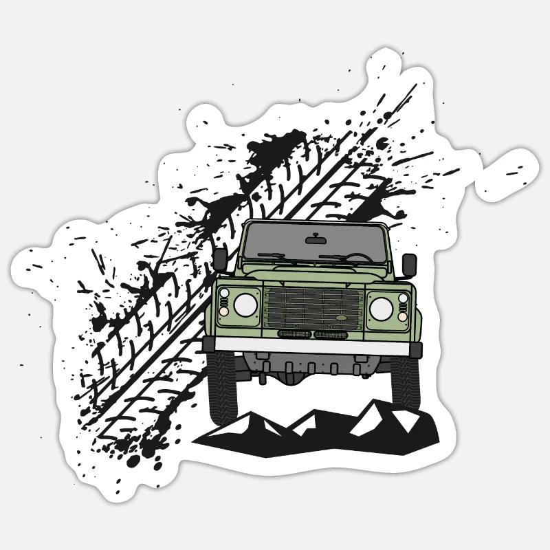 Defender Splash Front - Sticker Größe S (10 x 10 cm) - Mattweiß