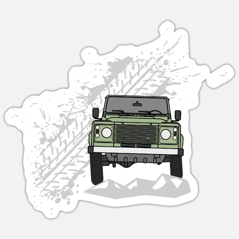 Defender Splash Front - Sticker Größe S (10 x 10 cm) - Mattweiß