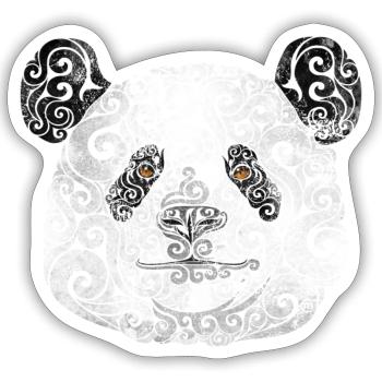 Swirly Panda - Sticker Größe S (10 x 10 cm) - Mattweiß - Vorne