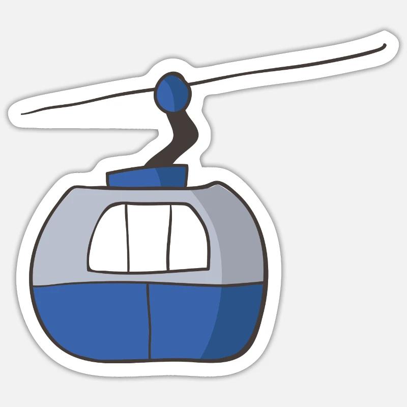 Skilift - Sticker Größe S (10 x 10 cm) - Mattweiß