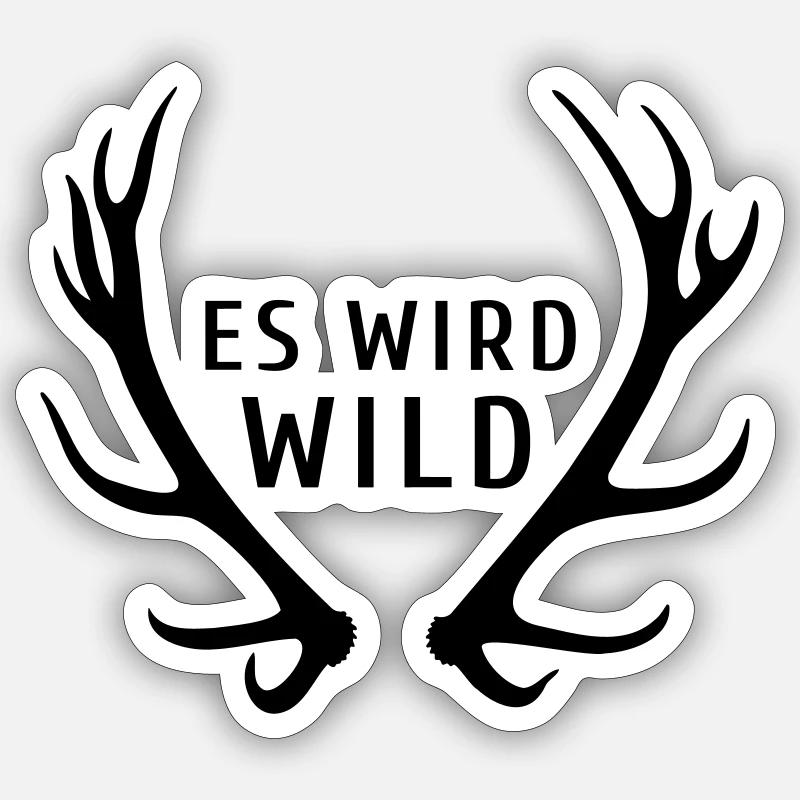 es wird wild - Sticker Größe S (10 x 10 cm) - Mattweiß