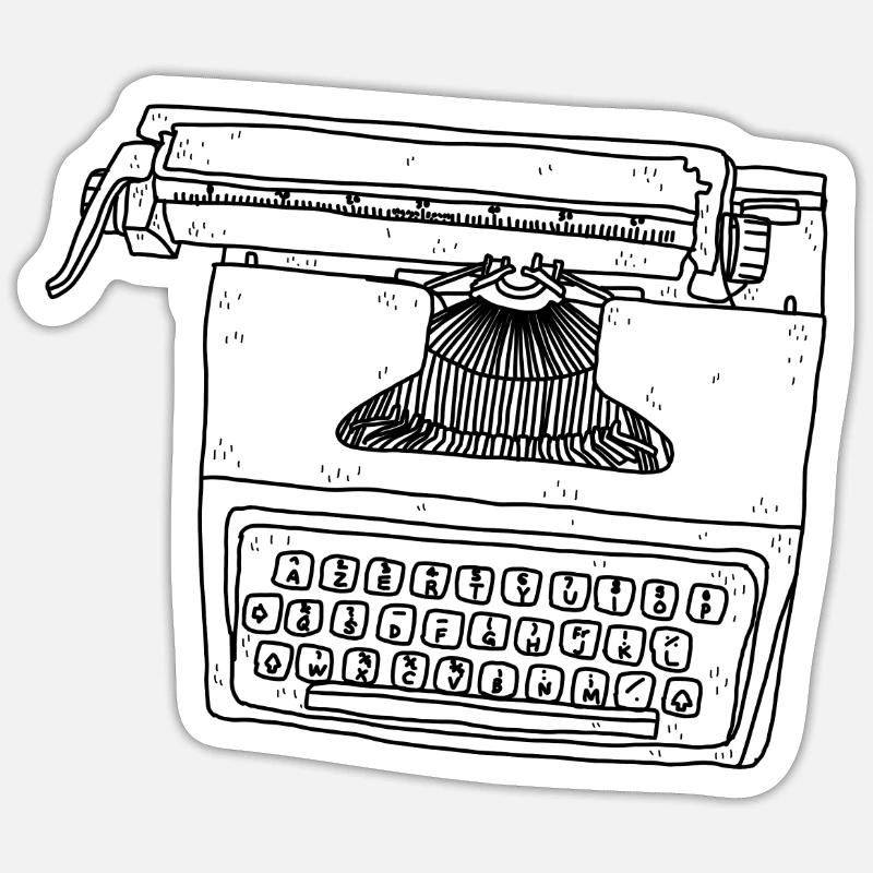 Machine à écrire Sticker taille S (10 x 10 cm)