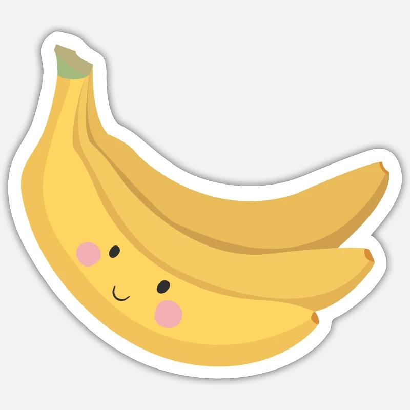 banane - Sticker taille S (10 x 10 cm) - blanc mat
