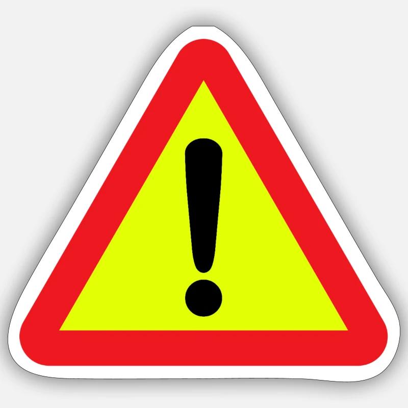 Attention Sticker taille S (10 x 10 cm)