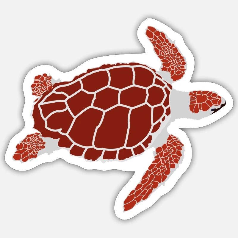 Turtle (red) - Sticker size S (10 x 10 cm) - white matte
