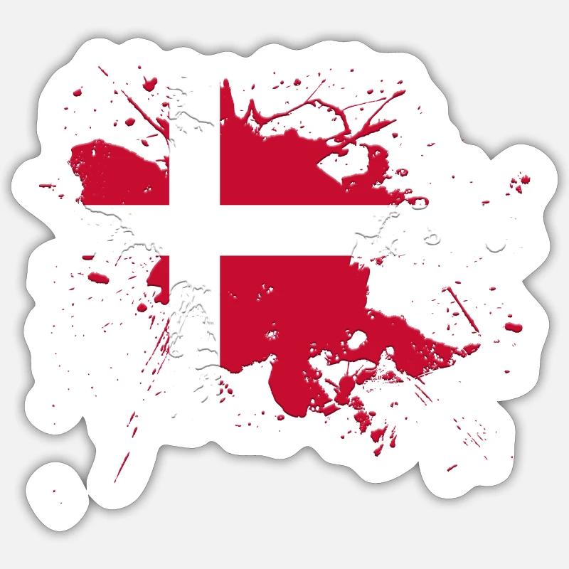 Drapeau du Danemark comme une touche de couleur Sticker taille S (10 x 10 cm)
