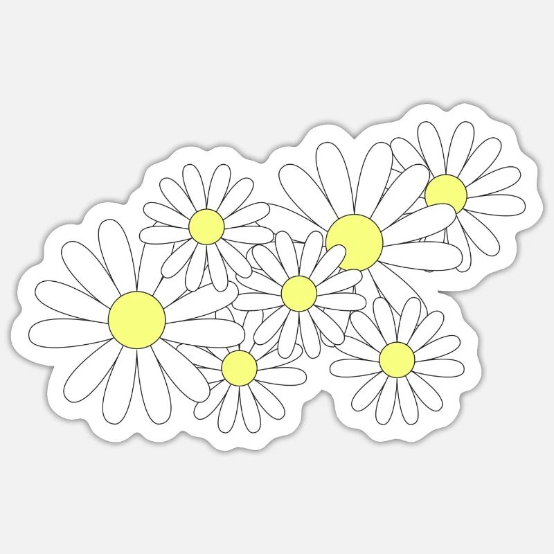 Daisy - Sticker size S (10 x 10 cm) - white matte