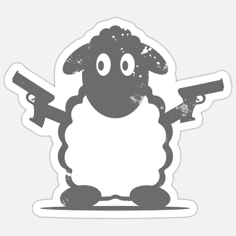 Sheep - Sticker size S (10 x 10 cm) - white matte