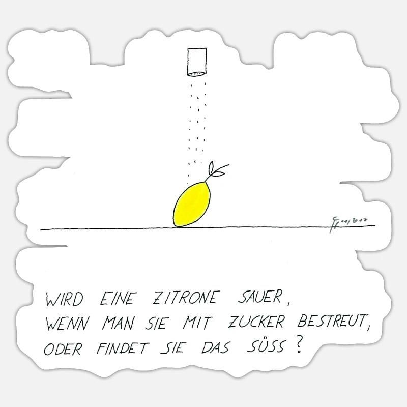 Zitrone Sticker Größe S (10 x 10 cm)