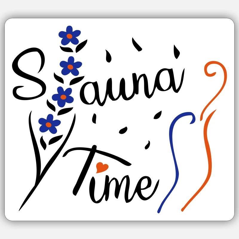 Sauna Time - Sticker size S (10 x 10 cm) - white matte