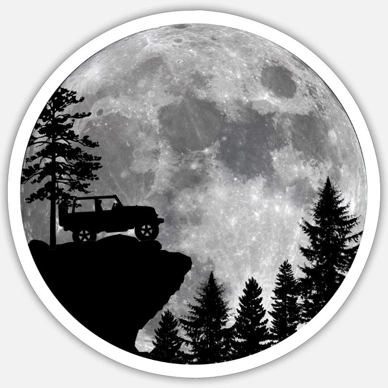 Moonlight Scene - Sticker size S (10 x 10 cm) - white matte