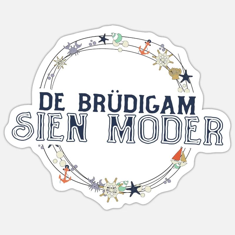 Mutter des Bräutigams - Sticker Größe S (10 x 10 cm) - Mattweiß