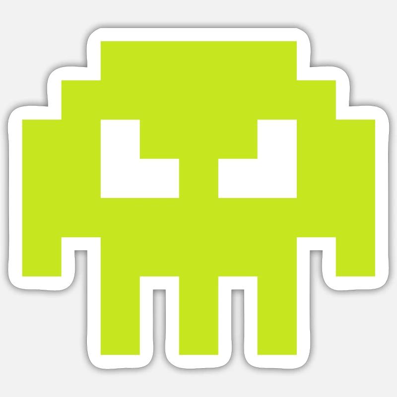 Alien Invader from Sapce (skull, plain) Sticker Größe S (10 x 10 cm)