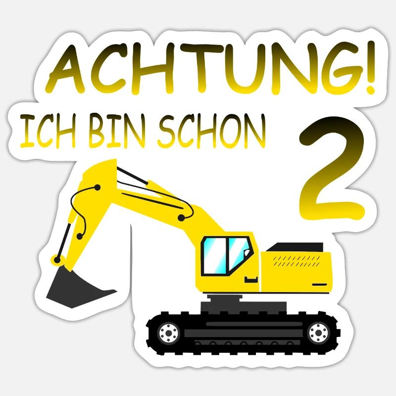Bagger - Sticker Größe S (10 x 10 cm) - Mattweiß
