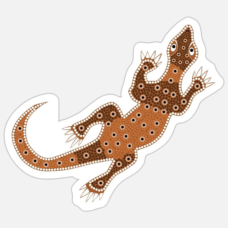 Moniteur lézard - Sticker taille S (10 x 10 cm) - blanc mat