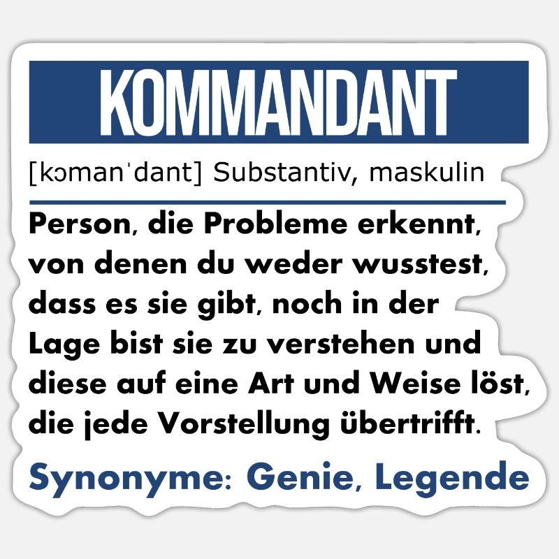 Kommandant Feuerwehr 112 - Sticker Größe S (10 x 10 cm) - Mattweiß