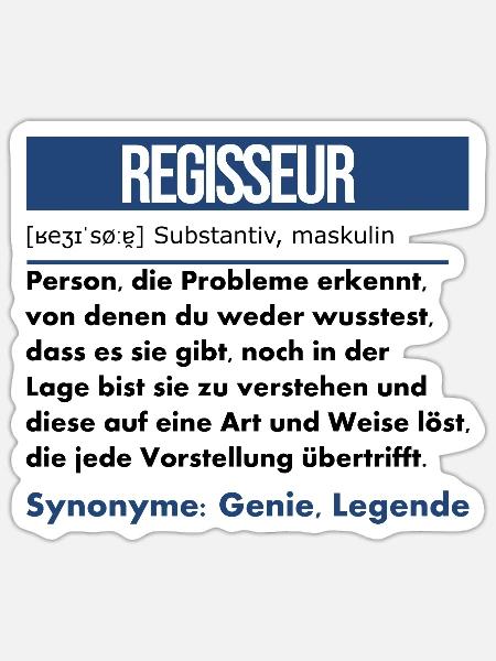 Regisseur - Sticker Größe S (10 x 10 cm) - Mattweiß