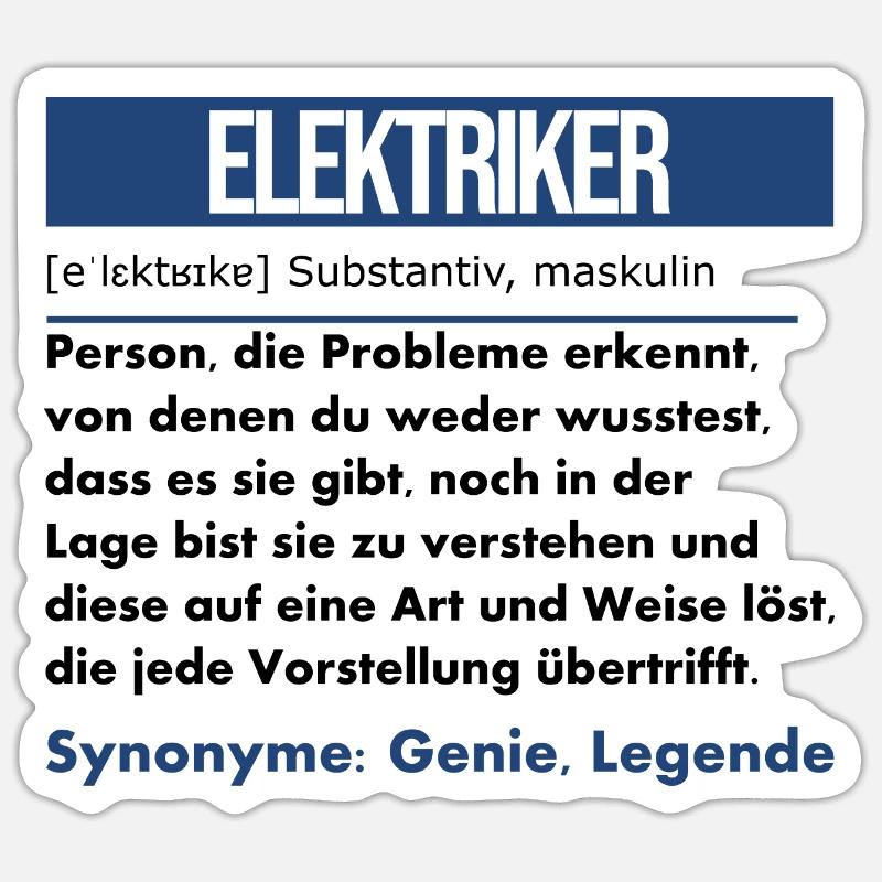 Elektriker - Sticker Größe S (10 x 10 cm) - Mattweiß