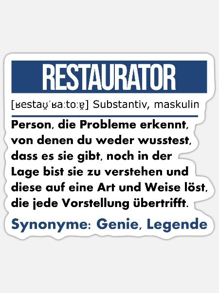 Restaurator - Sticker Größe S (10 x 10 cm) - Mattweiß