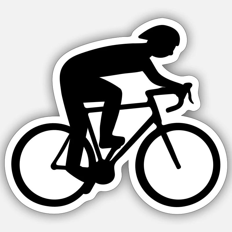 Cyclist - Sticker size S (10 x 10 cm) - white matte