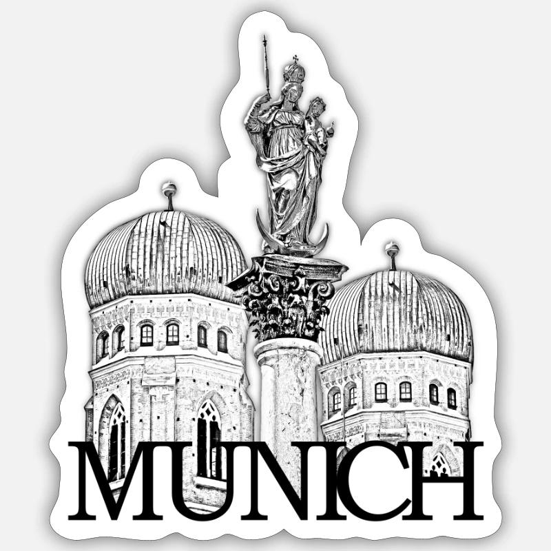 Munich - Munich - Sticker size S (10 x 10 cm) - white matte