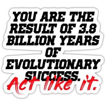 act like it evolution - Sticker Größe S (10 x 10 cm) - Mattweiß - Vorne