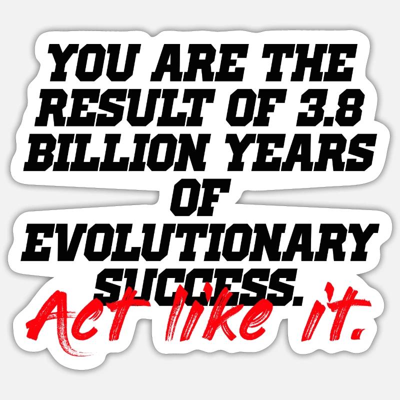 agir comme une évolution - Sticker taille S (10 x 10 cm) - blanc mat