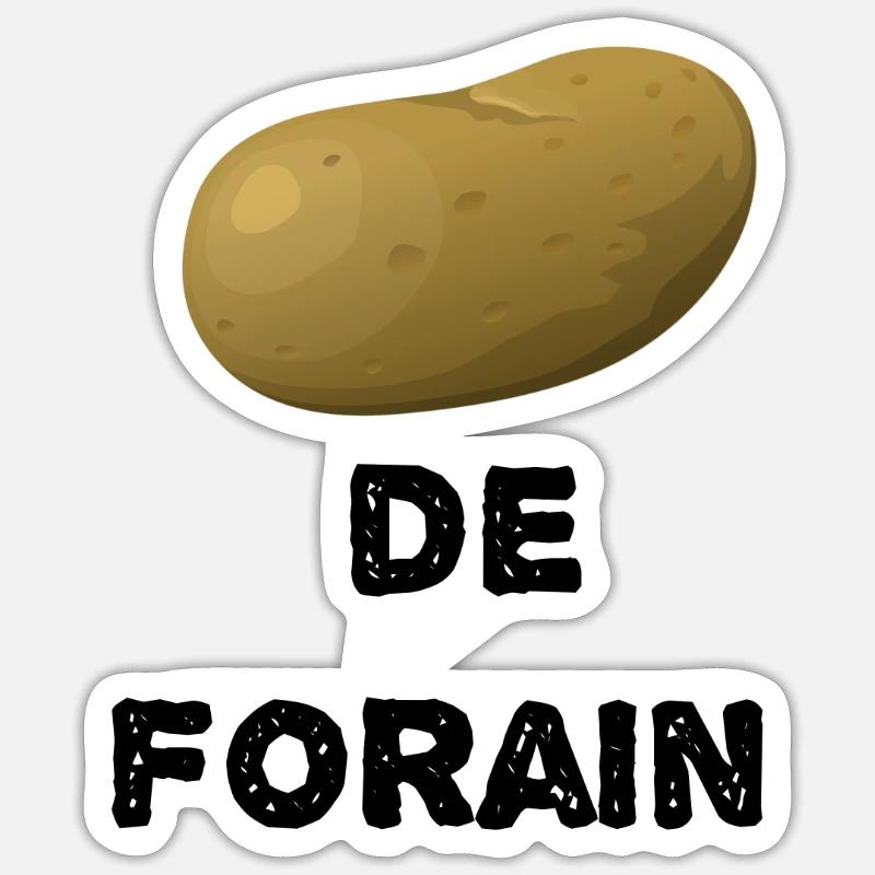 patate forain - Sticker taille S (10 x 10 cm) - blanc mat
