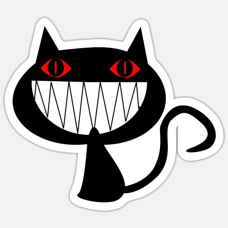 psycho cat Sticker Größe S (10 x 10 cm)