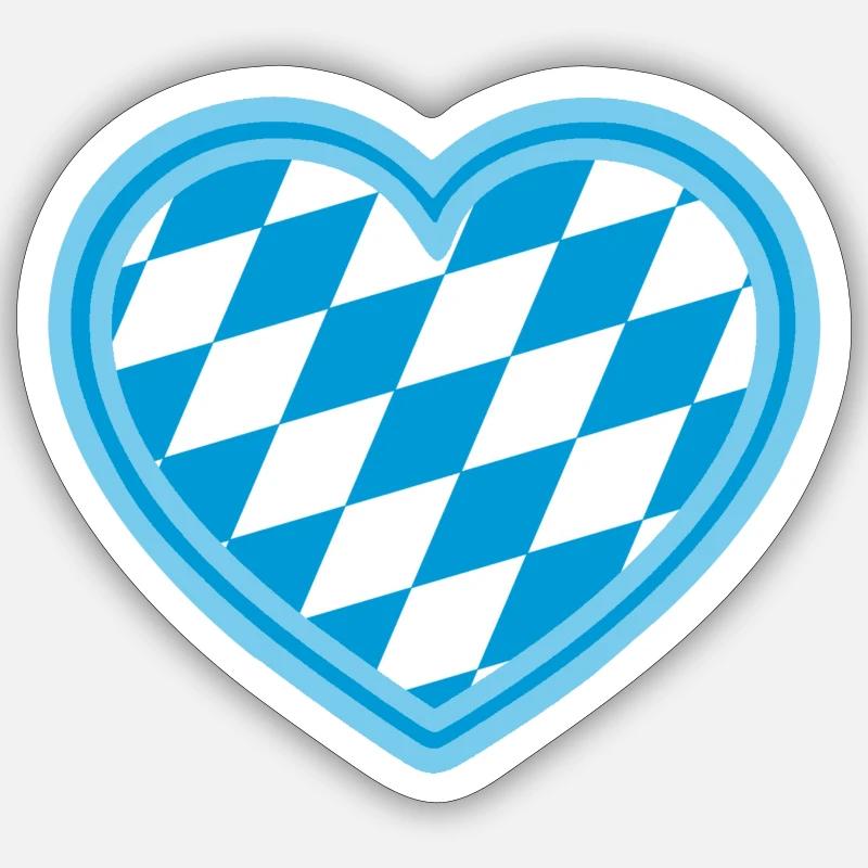 Herz Bayern - Sticker taille S (10 x 10 cm) - blanc mat