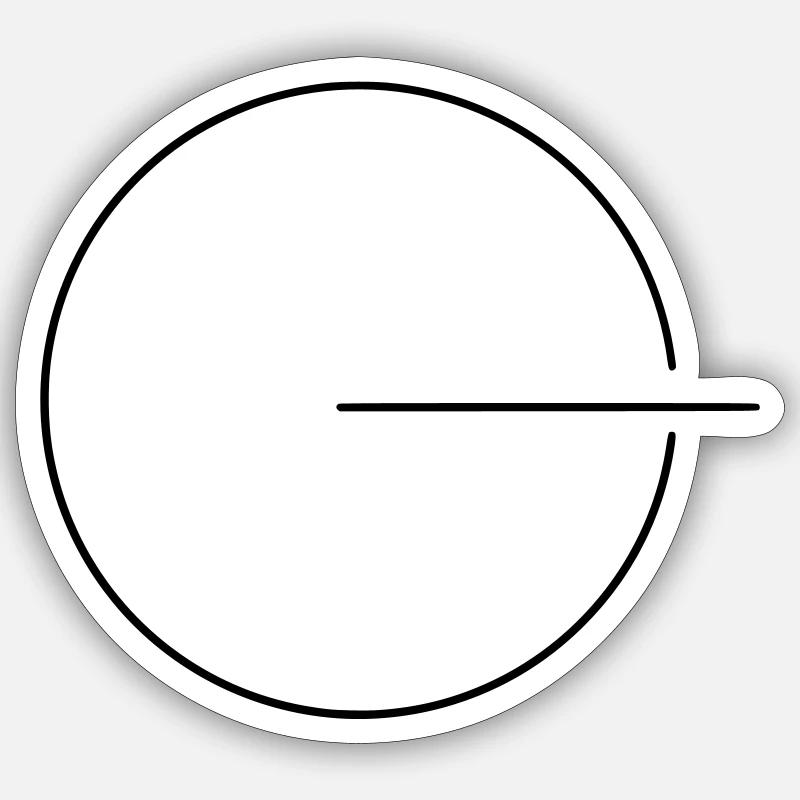 Circle And Dash - Sticker taille S (10 x 10 cm) - blanc mat