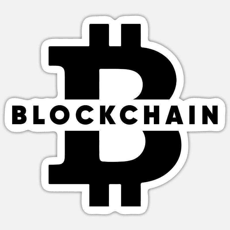 BLOCKCHAIN Bitcoin - Sticker size S (10 x 10 cm) - white matte