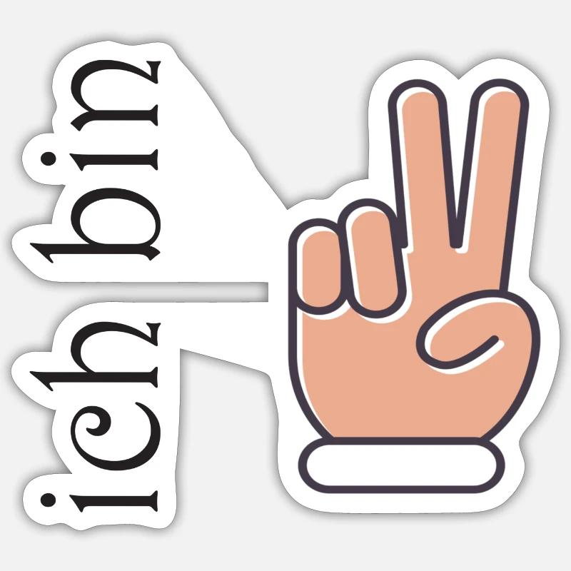 Ich bin 2 Zwei - Sticker Größe S (10 x 10 cm) - Mattweiß