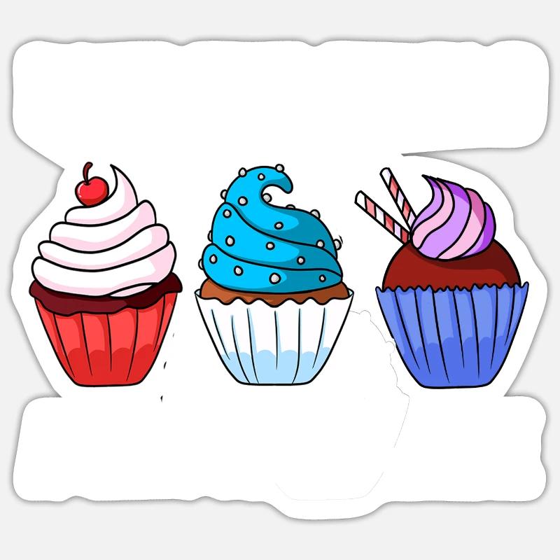 Cupcake Baking Bakery Baker Cake - Sticker size S (10 x 10 cm) - white matte