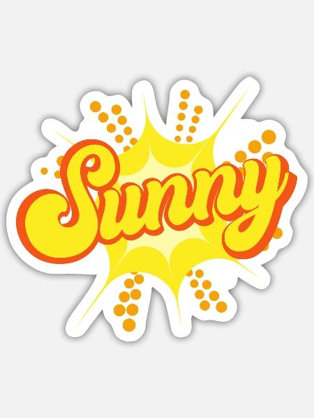 Sunny Sonnig Sonne Sun Comic Vintage Retro Fun - Sticker Größe S (10 x 10 cm) - Mattweiß