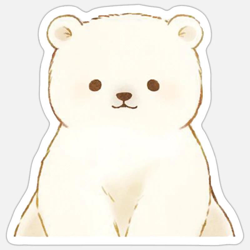 Cute Bear - Sticker Größe S (10 x 10 cm) - Mattweiß