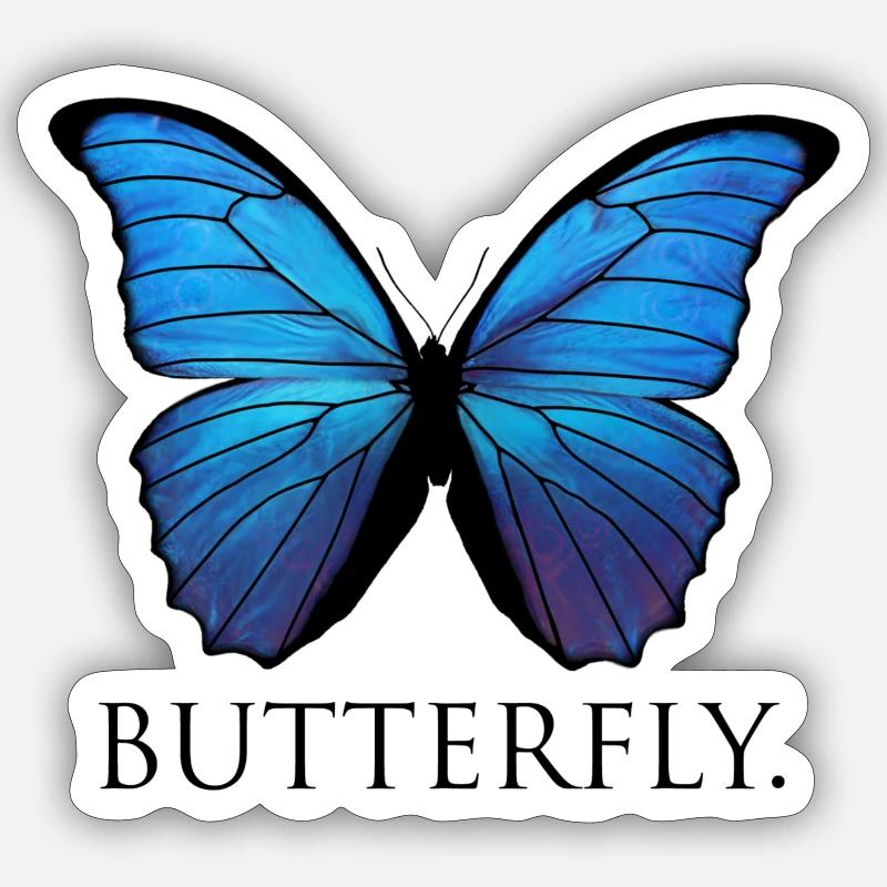 Butterfly - Sticker taille S (10 x 10 cm) - blanc mat
