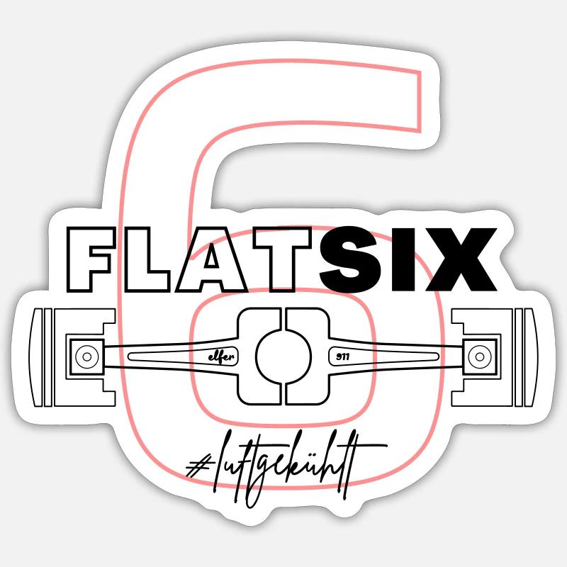 Flat6 - Piston air-cooled Sticker size S (10 x 10 cm)