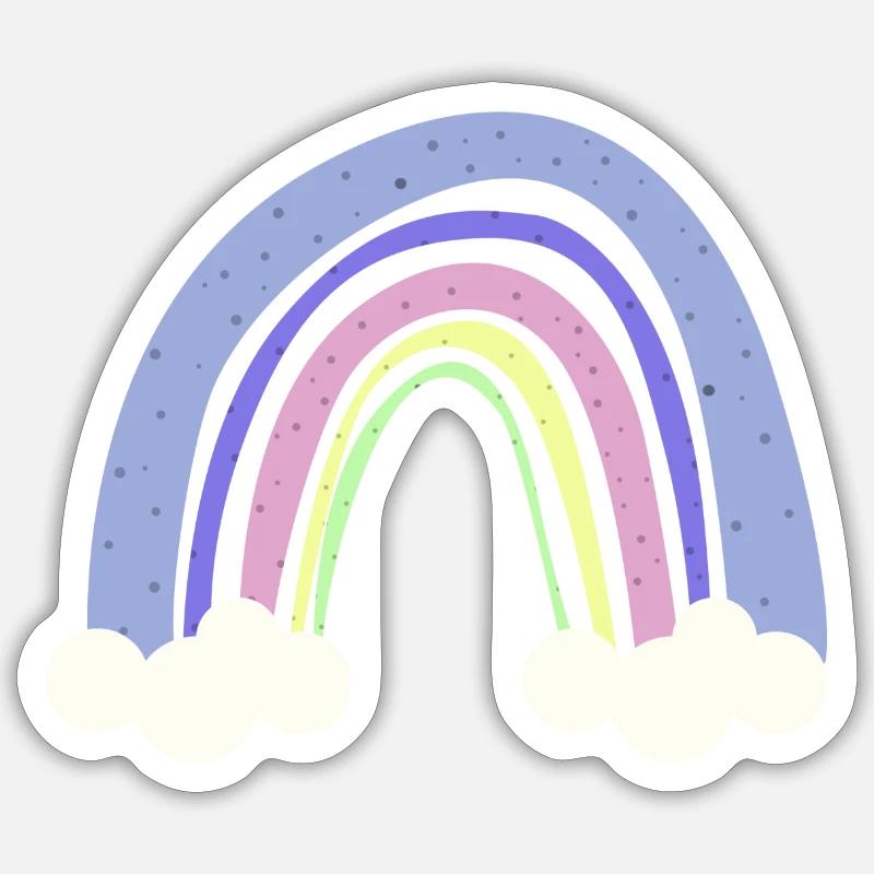 Arc-en-ciel - Sticker taille S (10 x 10 cm) - blanc mat