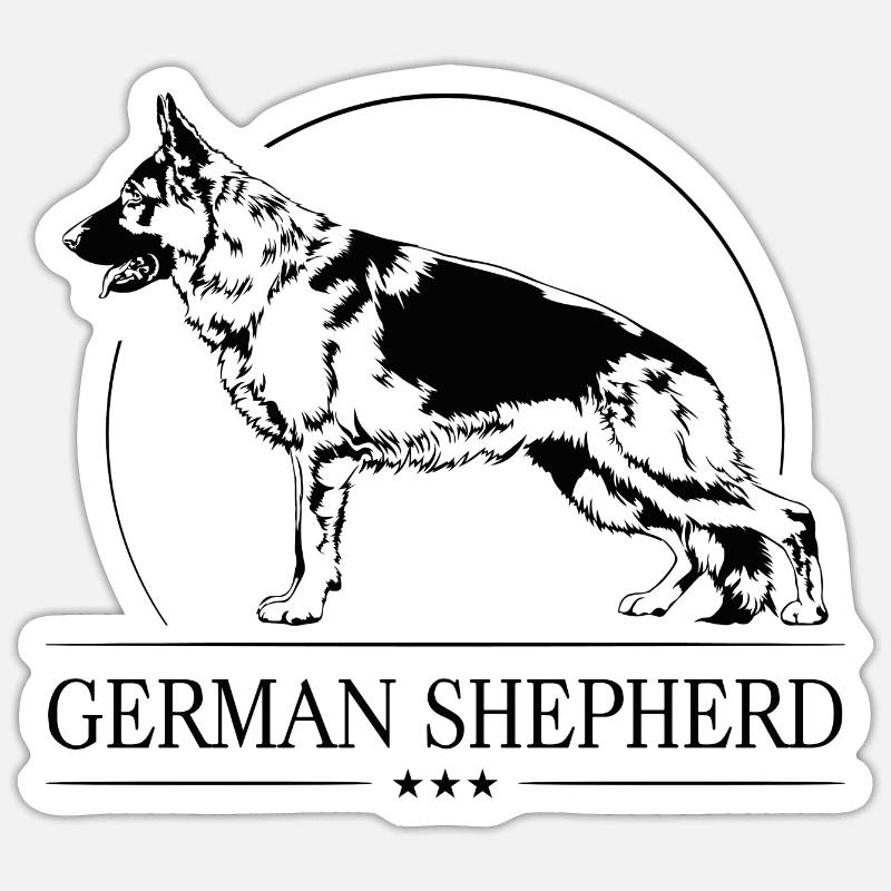 GERMAN SHEPHERD IGP Hund Wilsigns Hunde - Sticker Größe S (10 x 10 cm) - Mattweiß