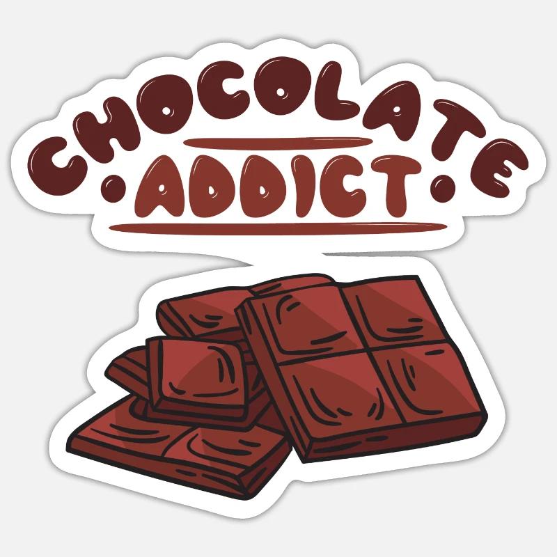 Chocolat chocolat gourate de chocolat chocolat - Sticker taille S (10 x 10 cm) - blanc mat