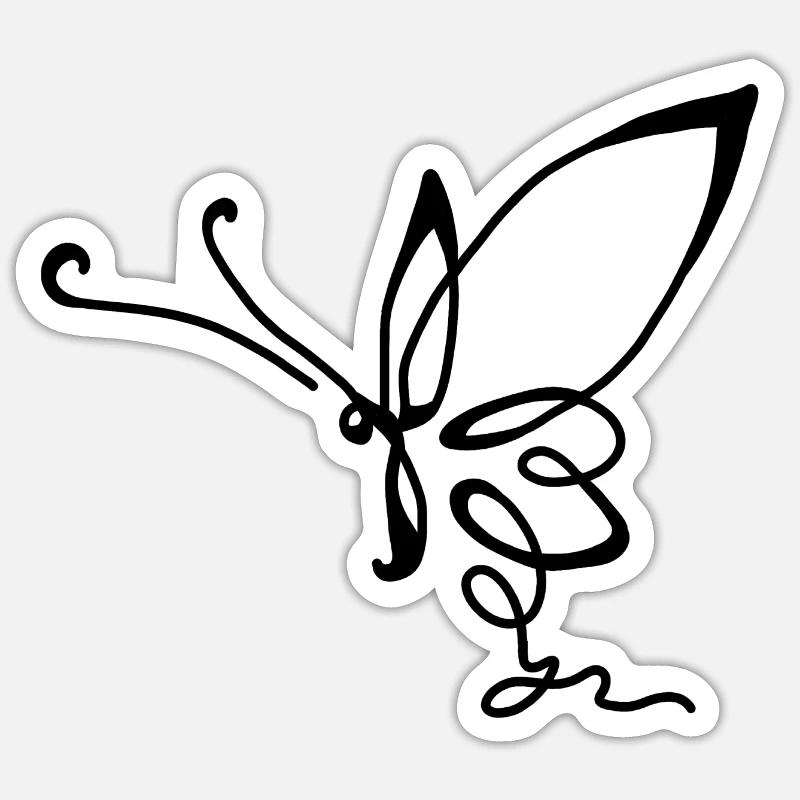 Papillon Libre Printemps - Sticker taille S (10 x 10 cm) - blanc mat