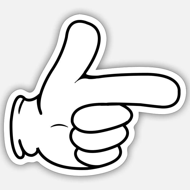 Main index - Sticker taille S (10 x 10 cm) - blanc mat