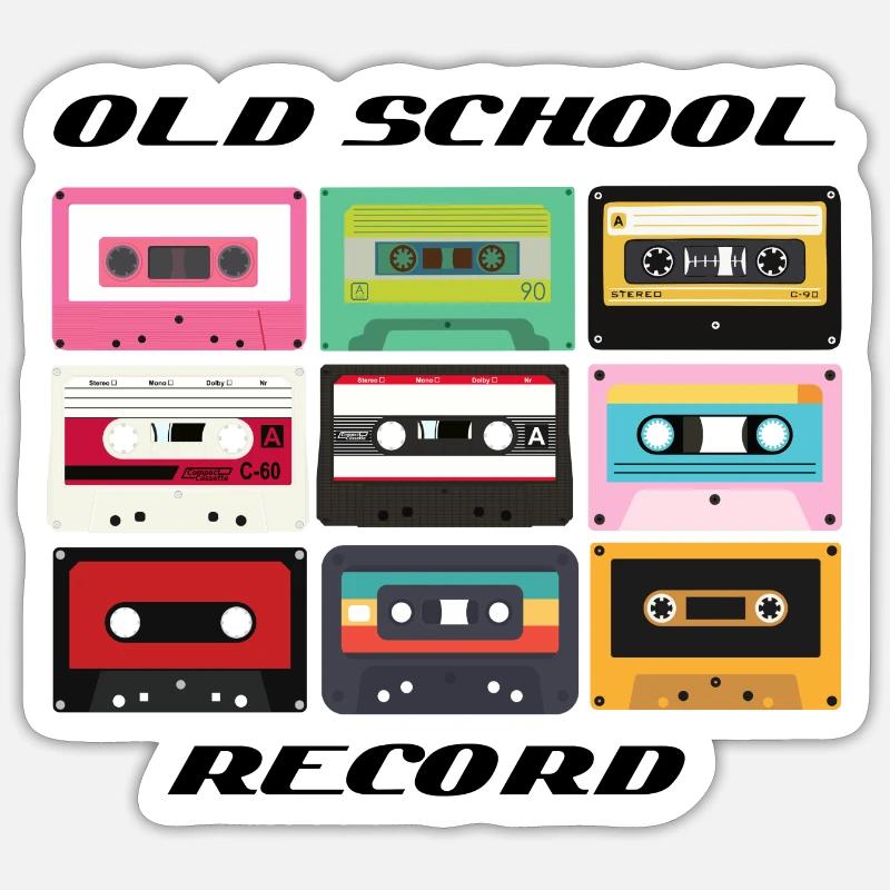 Old school Record - Sticker Größe S (10 x 10 cm) - Mattweiß