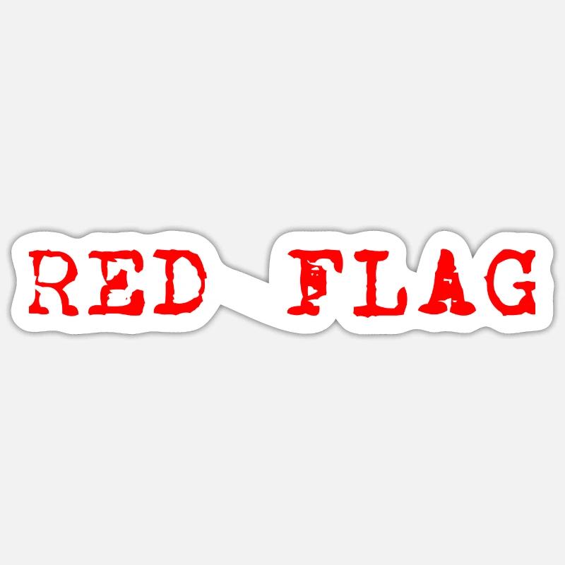 RED FLAG - Sticker taille S (10 x 10 cm) - blanc mat
