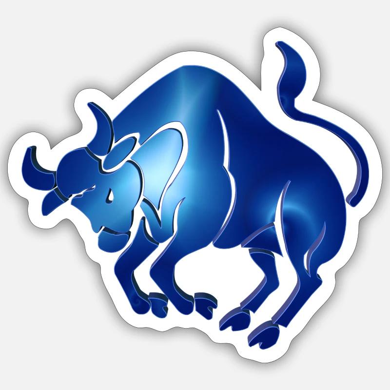 Sternzeichen Stier der Stier - Sticker Größe S (10 x 10 cm) - Mattweiß